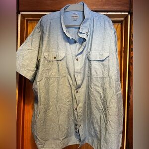 Carhartt Blue Chambray Button Front Shirt Size 4XL